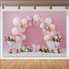 Lofaris Pinker Ballon Blumen Geschenkbox Hochzeit Hintergrund Weiße Kisten Brautparty