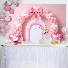 Lofaris Pinker Ballonbogen Schleife Hochzeit Hintergrund Herz Ballon Regenbogen Brautparty