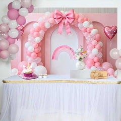 Lofaris Pinker Ballon Schleife Regenbogen Hochzeit Hintergrund Herz Ballon Brautparty