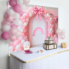 Lofaris Pinker Ballon Schleife Regenbogen Hochzeit Hintergrund Herz Ballon Brautparty