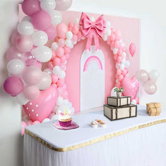 Lofaris Pinker Ballon Schleife Regenbogenbogen Hochzeit Hintergrund Herz Ballon Party