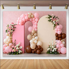Lofaris Pink Beige Ballonbogen Brett Hochzeit Hintergrund Blumen Boho Party Fotografie