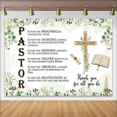Lofaris Tag der Wertschätzung des Pastors Hintergrund Gedicht Holzkreuz Bibel Deko