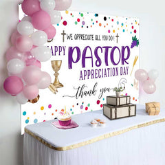 Lofaris Happy Pastor Wertschätzung Tag Hintergrund Buntes Konfetti Religiöse Ikonen