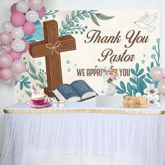 Lofaris Danke Pastor Kreuz Bibel Blumen Hintergrund Kirche Wertschätzung Event Deko