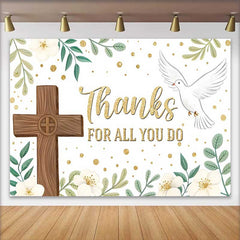 Lofaris Danke für alles was Sie tun Kreuz Taube Blumen Hintergrund Kirche Wertschätzung