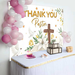 Lofaris Danke Pastor Kreuz Bibel Lilie Taube Hintergrund Kirche Wertschätzung Event