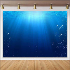 Lofaris Tiefblaues Meer Sonnenstrahlen Fotohintergrund Unterwasser Blasen Dunkles Wasser