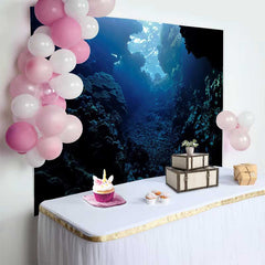 Lofaris Tiefblaue Unterwasserhöhle Naturlandschaft Hintergrund Korallenriff
