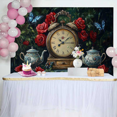 Lofaris Verwunschener Garten Hochzeit Hintergrund Vintage Uhr Elegante Teeparty Deko