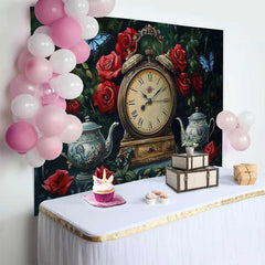 Lofaris Verwunschener Garten Hochzeit Hintergrund Vintage Uhr Elegante Teeparty Deko