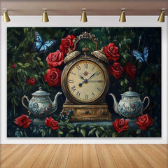 Lofaris Verwunschener Garten Hochzeit Hintergrund Vintage Uhr Elegante Teeparty Deko