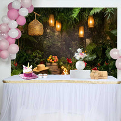 Lofaris Wilder Dschungel Tropischer Geburtstag Cake Smash Hintergrund Safari Party