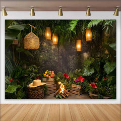 Lofaris Wilder Dschungel Tropischer Geburtstag Cake Smash Hintergrund Safari Party