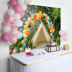 Lofaris Bunter Ballonbogen Outdoor Zelt Geburtstag Hintergrund Natürliche Gartenparty
