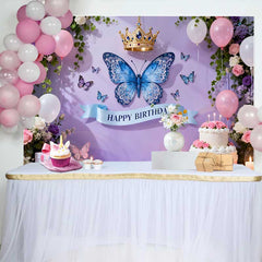 Lofaris Lavendel Lila Schmetterling Krone Geburtstag Hintergrund Pinke Blumen Deko