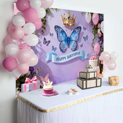 Lofaris Lavendel Lila Schmetterling Krone Geburtstag Hintergrund Pinke Blumen Deko