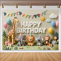 Lofaris Wunderliche Ton Tiere Happy Birthday Fotohintergrund Dschungel Safari Thema Babyparty Kinder