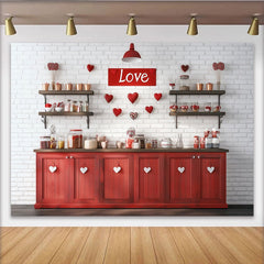 Lofaris Roter Liebes-Hintergrund mit Herzen, Fotokulisse für Valentinstagsfeiern, romantische Candybar
