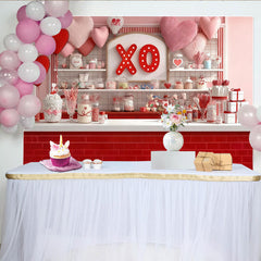 Lofaris Rote Rosa Herzen Süßigkeiten Bar XO Partyhintergrund, für Valentinstag Verlobung Fotoshooting, Fotostudio-Requisiten