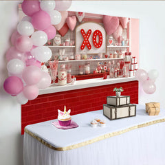 Lofaris Rote Rosa Herzen Süßigkeiten Bar XO Partyhintergrund, für Valentinstag Verlobung Fotoshooting, Fotostudio-Requisiten
