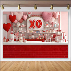 Lofaris Rote Rosa Herzen Süßigkeiten Bar XO Partyhintergrund, für Valentinstag Verlobung Fotoshooting, Fotostudio-Requisiten