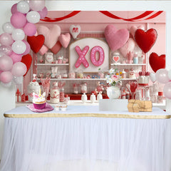 Lofaris Rosa-roter Glitzer-XO-Herzen-Hintergrund, für Valentinstagspartys und romantische Feiern, süße Candybar-Kulisse
