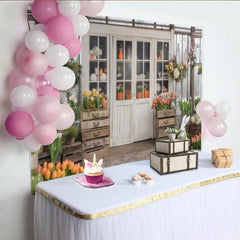 Lofaris Rustikaler Frühlingsblumen Osterhase und Eier Osterhintergrund, für Fotostudio und Frühlingspartys, Fotografie-Requisiten