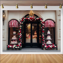 Lofaris Eleganter Rot-Rosa-Rosen-Herz-Partyhintergrund, für Valentinstag, Hochzeiten und Jubiläen, festliche Fotokulisse