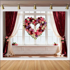 Lofaris Rote Rosa Weiße Lila Rosen Herz Blumen Fenster Partyhintergrund, für Valentinstag Hochzeiten Jubiläen