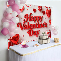 Lofaris Rote Herzen Ballons Bänder Konfetti Valentinstag Hintergrund, für romantische Feiern, professionelle Fotostudio-Requisiten