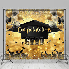 Schwarz Gold Bachelor Deckel Ballon Abschluss Hintergrund