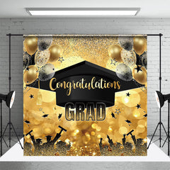 Schwarz Gold Bachelor Deckel Ballon Abschluss Hintergrund