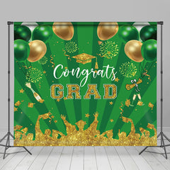 Grün Gold Funkeln Luftballons Streifen Grad Hintergrund