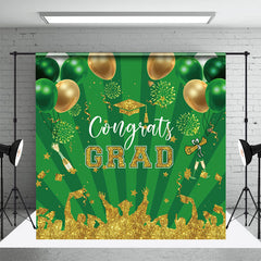 Grün Gold Funkeln Luftballons Streifen Grad Hintergrund