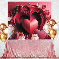 Lofaris 3D Papier Herz Hintergrund Rote Wirbel Valentinstag