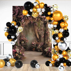 Lofaris Romantischer Indoor Blumenhintergrund Säulen Blauregen