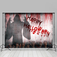 Horror Hände Rot Wand Geist Schatten Halloween Hintergrund