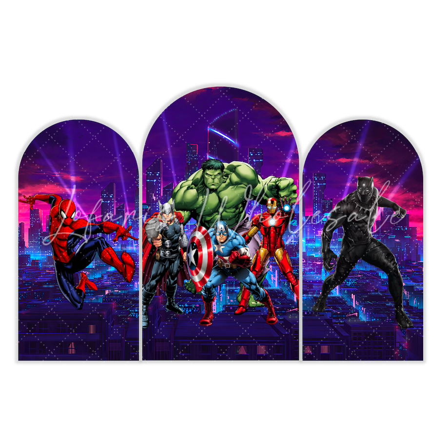 Avenger Super Hero Marvel Helden Happy Birthday Bogenhintergrund Abdeckung Action Deko