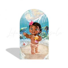 Baby Moana Birthday Baby Shower Party Chiara Bogenhintergrund Abdeckung Südsee Strand Deko