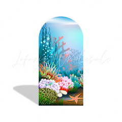 Baby Shark Hai Familie Ozean Thema Bogenhintergrund Abdeckung Blau Meer Kinderparty Deko