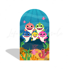 Baby Shark Theme Happy Birthday Party Bogenwand Abdeckung Hai Familie Meer Unterwasser Deko
