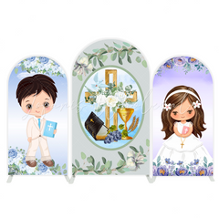 Baptism Taufe Bogenhintergrund Abdeckung Elegant Gold Kreuz Kommunion Party Deko