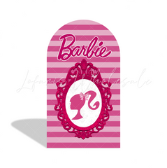 Barbie Theme Happy Birthday Party Background Bogenwand Abdeckung Rosa Silhouette Puppe Deko