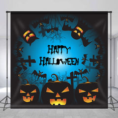 Schwarz Kürbis Fledermäuse Glücklich Halloween Party Hintergrund