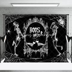 Schwarz Weiß Skeleton Buh Schnaps Halloween Hintergrund
