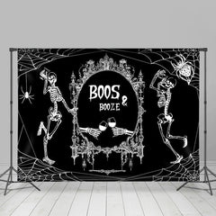 Schwarz Weiß Skeleton Buh Schnaps Halloween Hintergrund