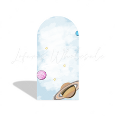 Blau Galaxy Space Astronaut Cartoon Bogenwand Abdeckung Weltraum Rakete Jungen Geburtstag Deko