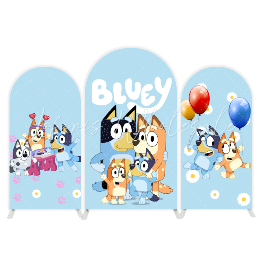 Blauy Hund Thema Chiara Bogenhintergrund Abdeckung Kindergeburtstag Party Deko Blau