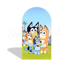 Blauy Happy Birthday Party Arch Backdrop Bogenwand Abdeckung Heeler Familie Spielzeit Deko